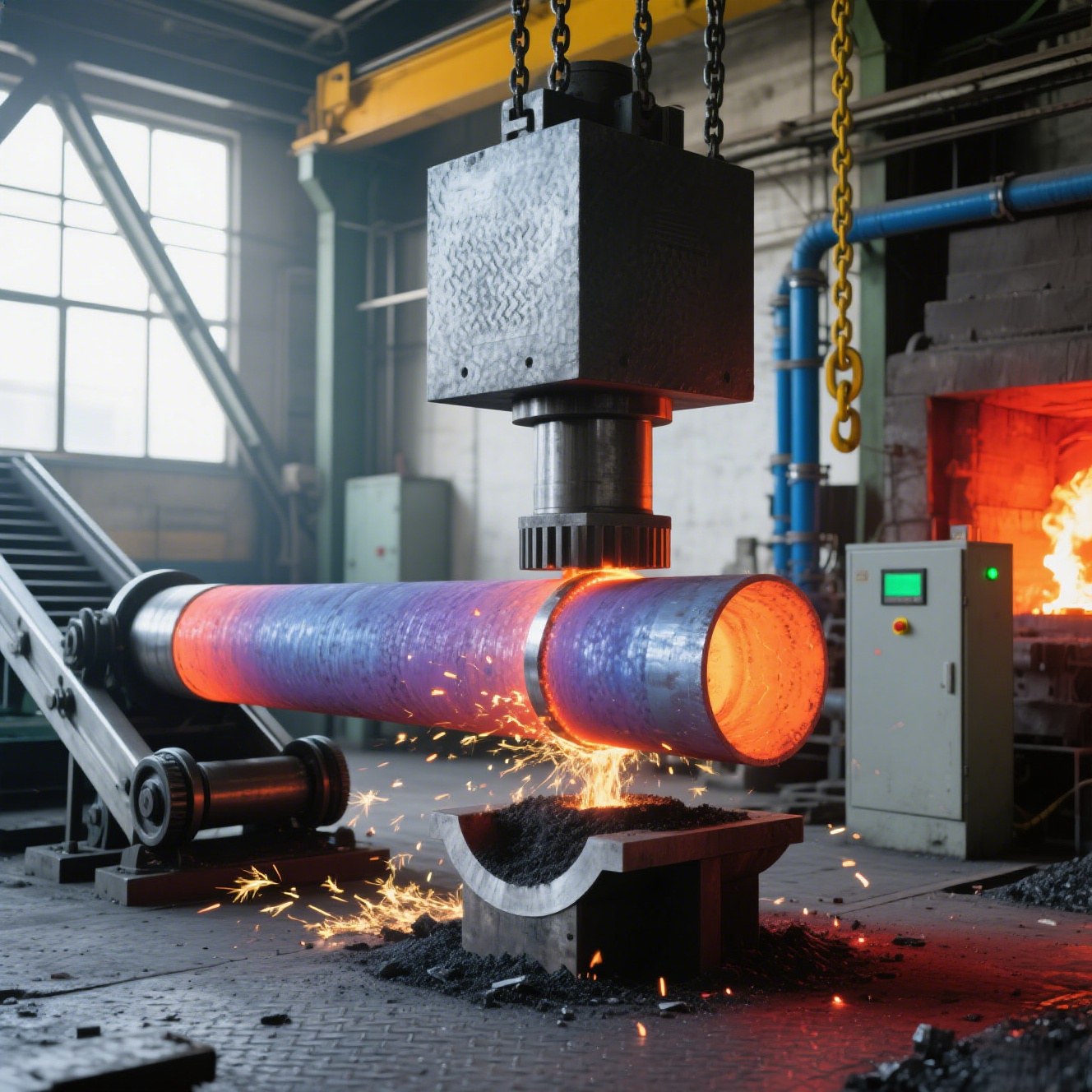 What are the advantages of titanium forging in producing large components?