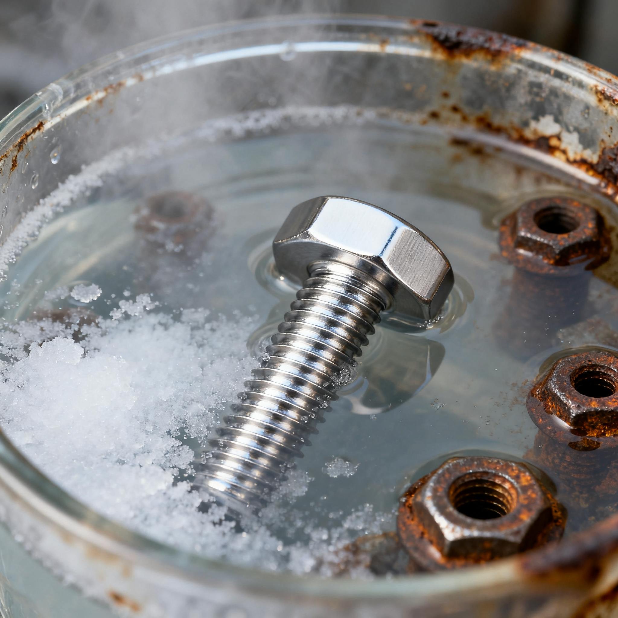 What surface treatments can enhance the corrosion resistance of titanium screws?