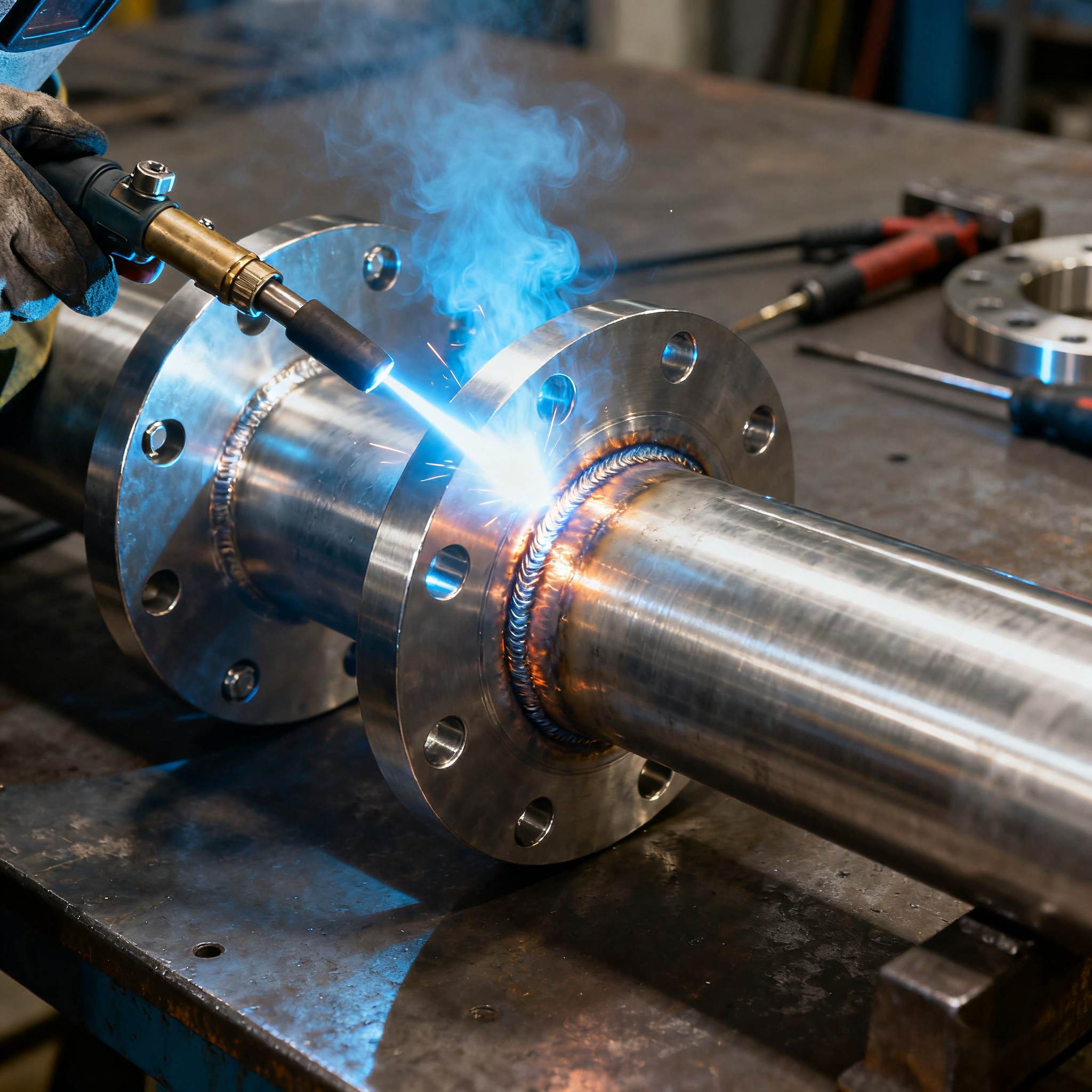 Titanium welding method and precautions.