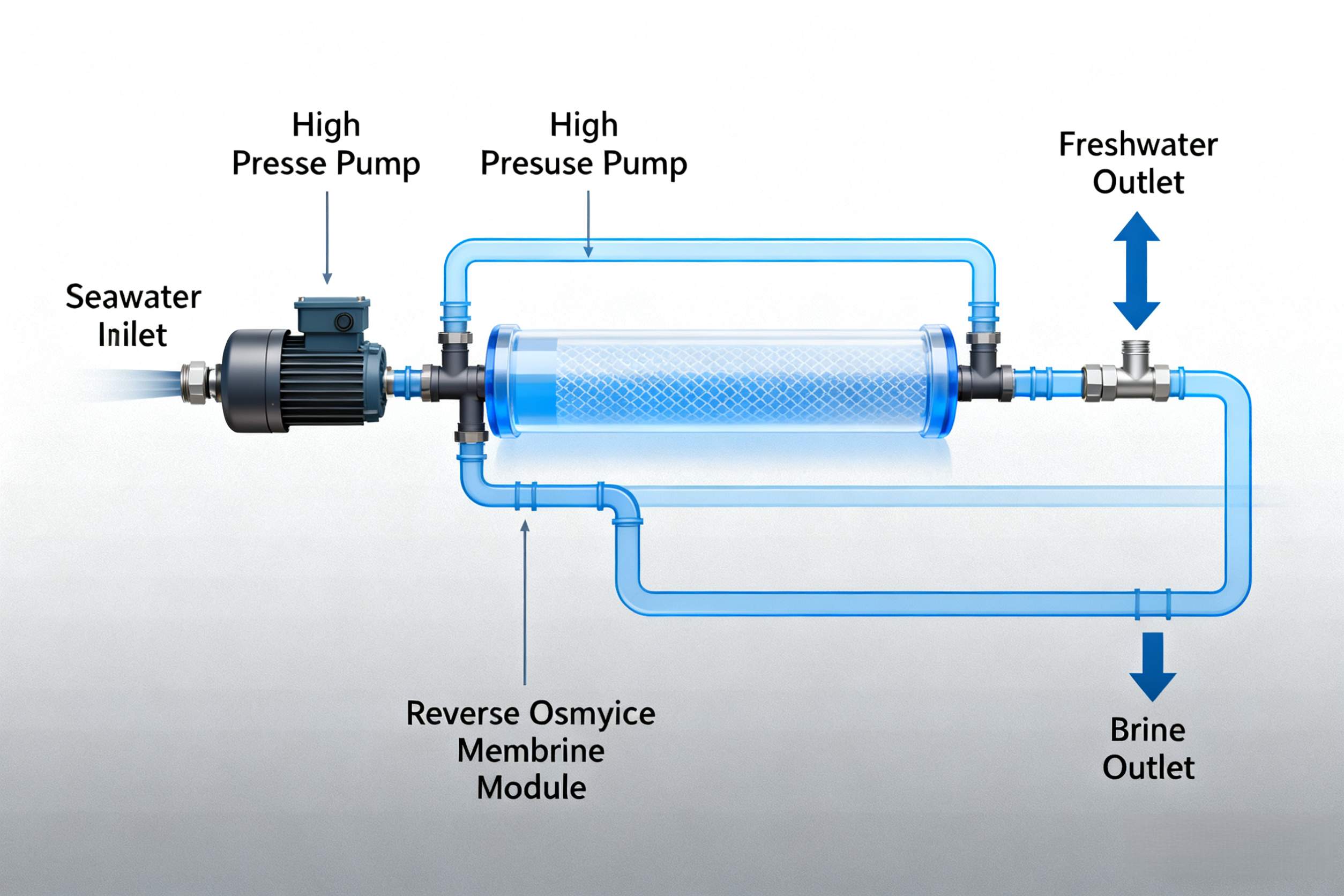Application of titanium tubes in seawater desalination.