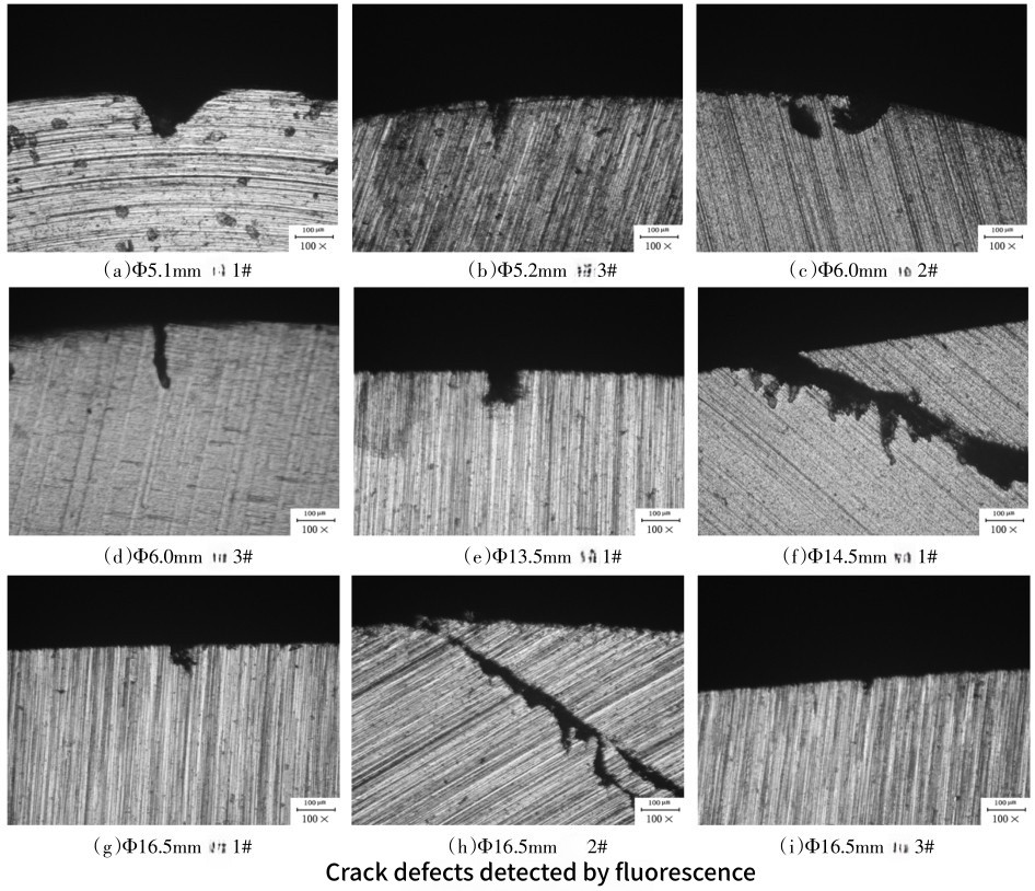 What are the non-destructive detection tests for cracks in titanium wires and titanium rods?