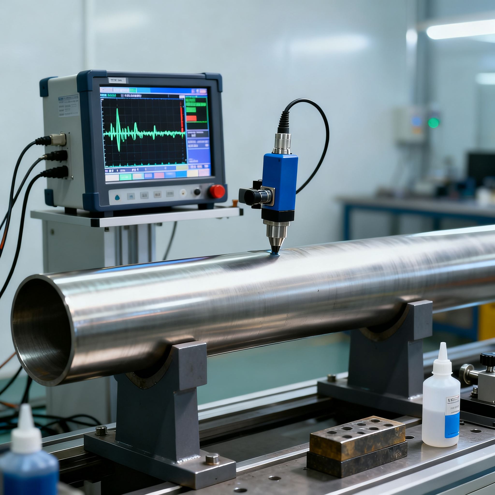 Titanium tube of Methods for ultrasonic flaw detection