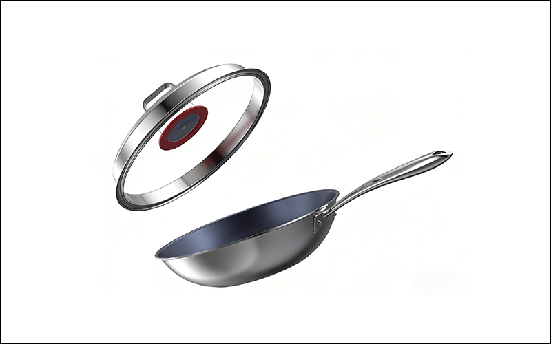 Titanium Flat-Bottomed Pot 【Mirror-like pot lid】