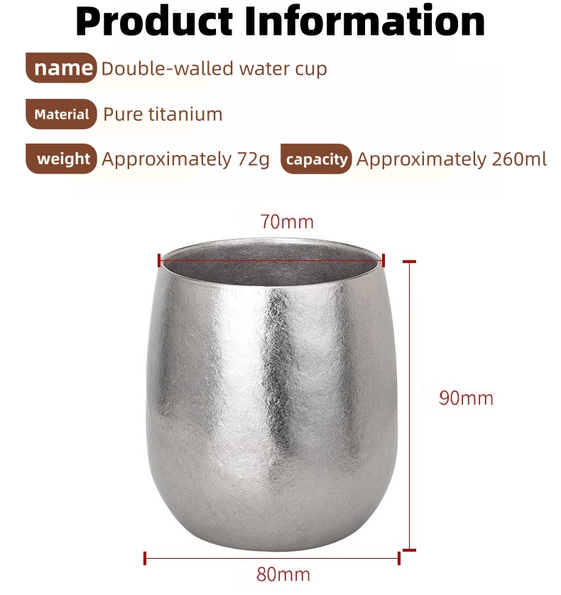 Pure Titanium Drinking Cup