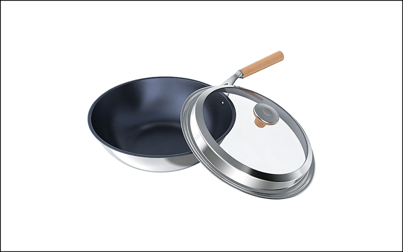 Titanium Flat-Bottomed Pot【Beechwood handle】