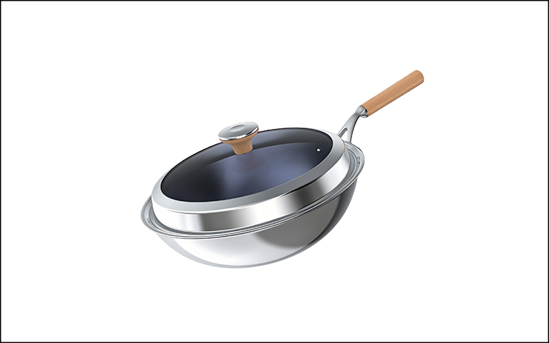 Titanium Flat-Bottomed Pot【Beechwood handle】