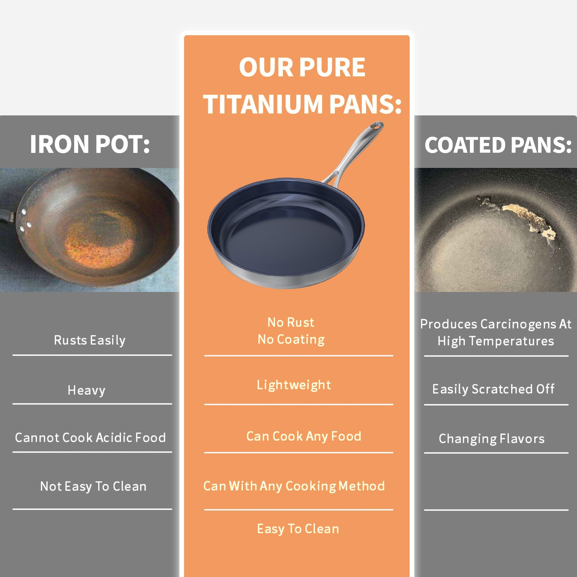 Titanium Frying Pan【Beechwood handle】 Titanium Frying Pan【Beechwood handle】