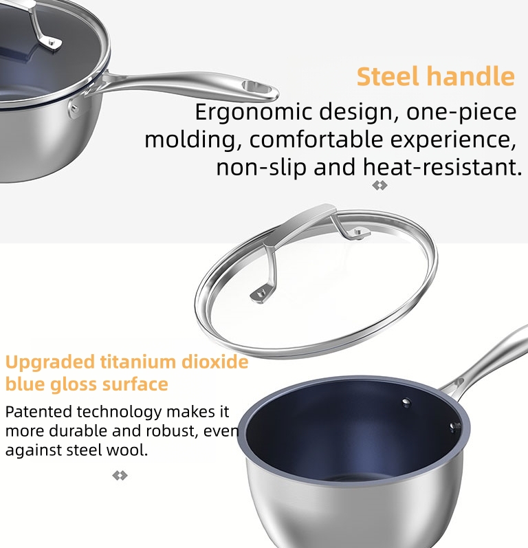 Titanium Sauce Pot【Beechwood handle】 Titanium Sauce Pot【Beechwood handle】