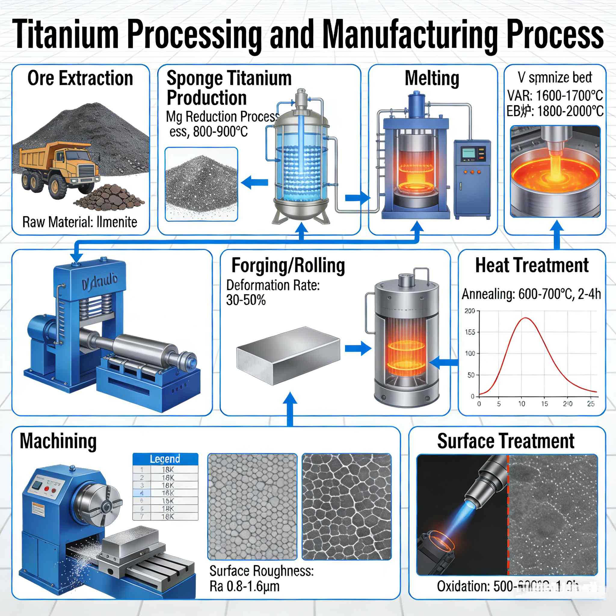 How is titanium processed and manufactured? Process and technical details