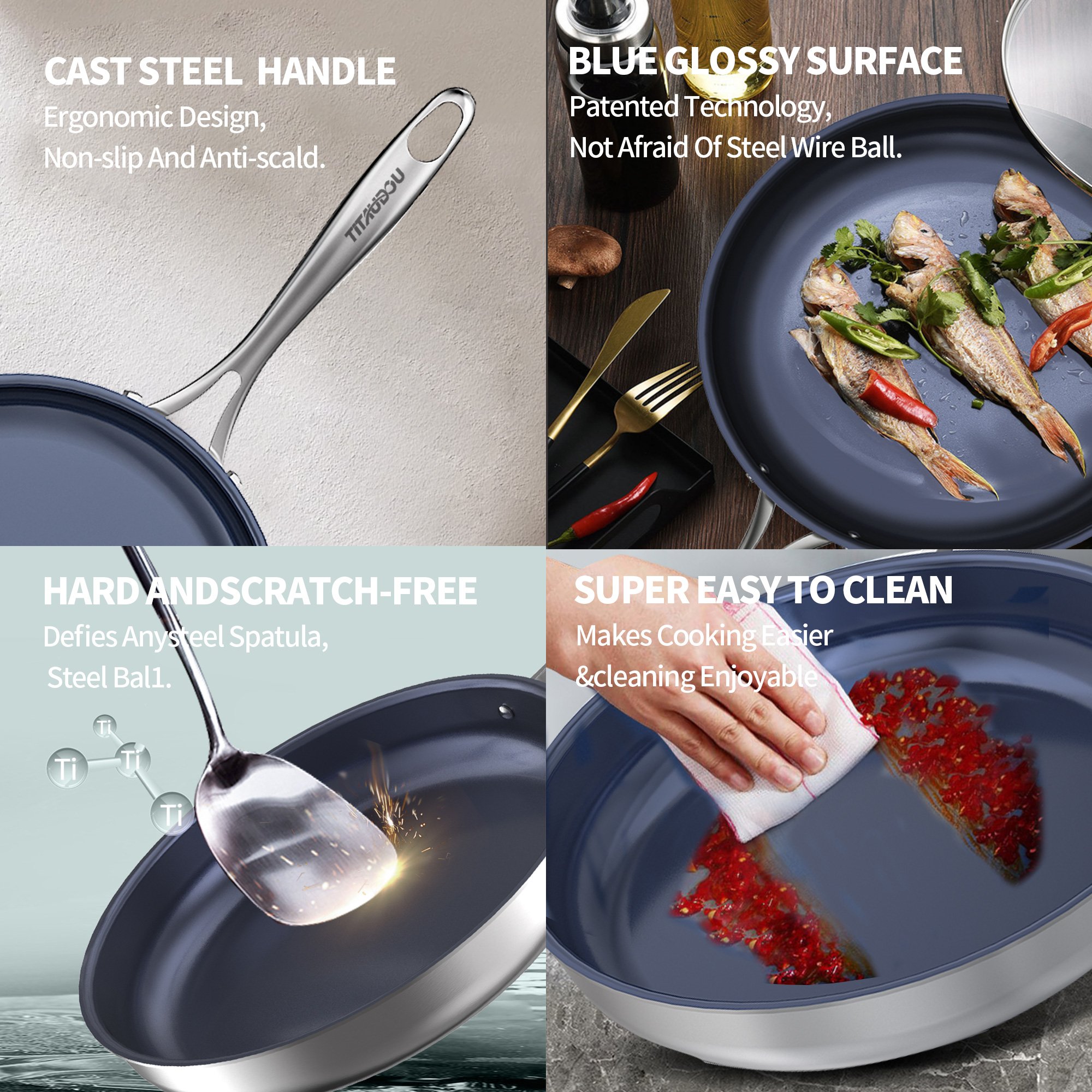 Titanium Frying Pan【Mirror-like pot lid】