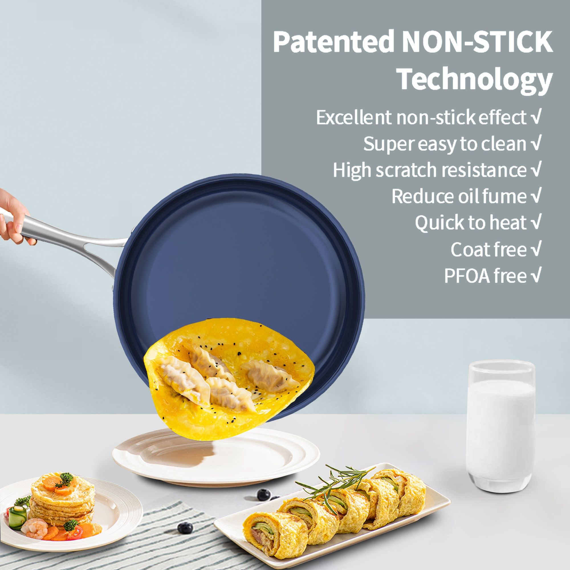Titanium Frying Pan【Mirror-like pot lid】