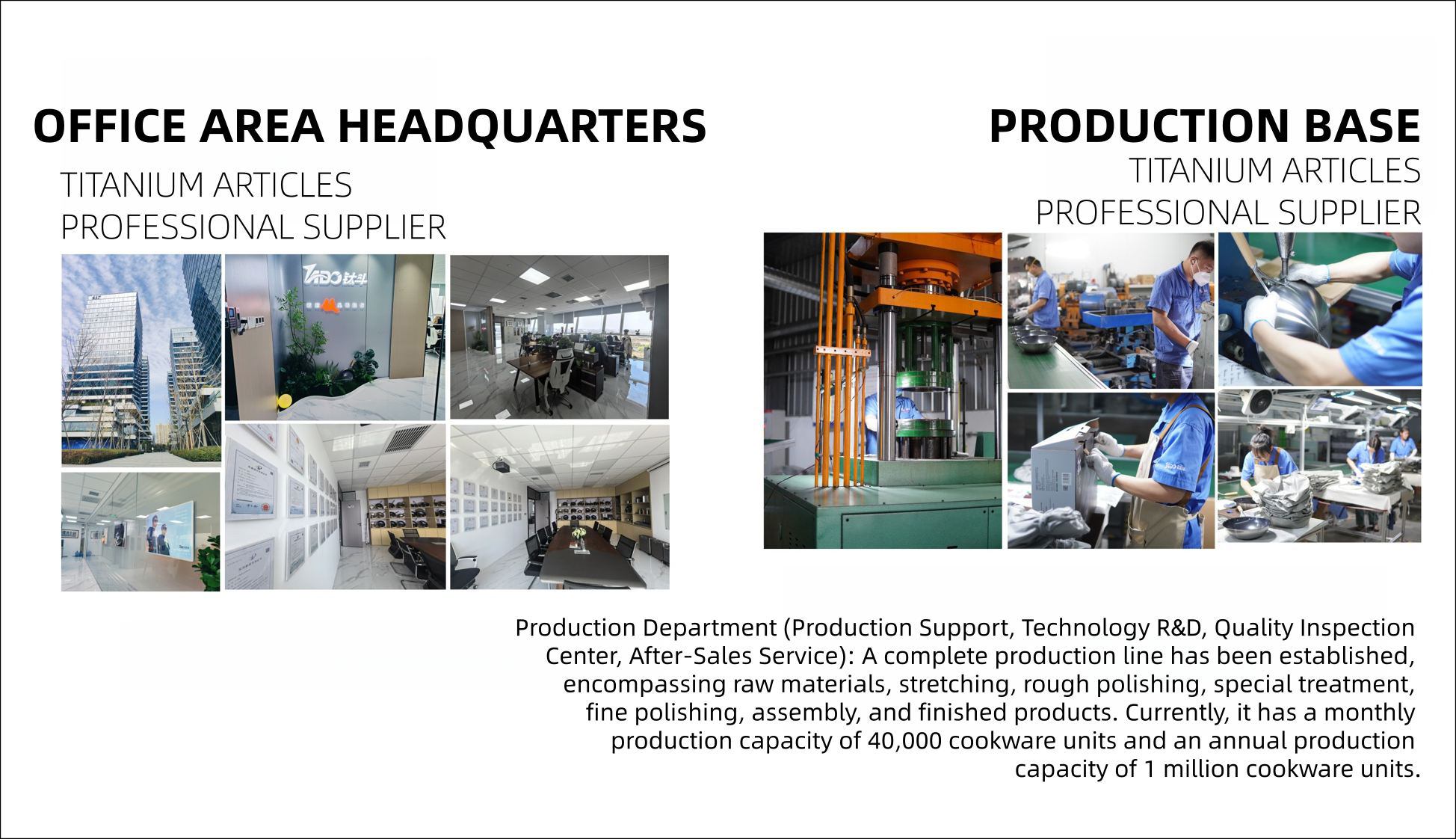 Production Base - TITAUDOU Titanium Cookware