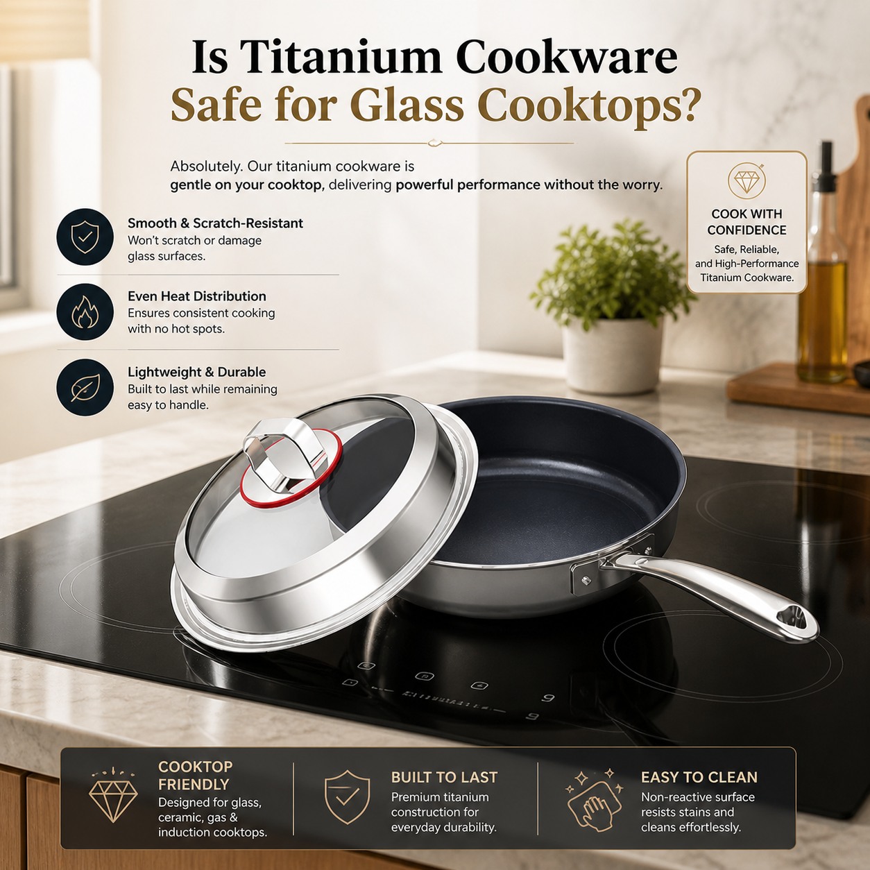 Is Titanium Cookware Safe for Glass Cooktops? Compatibility, Scratches, and Heat Control