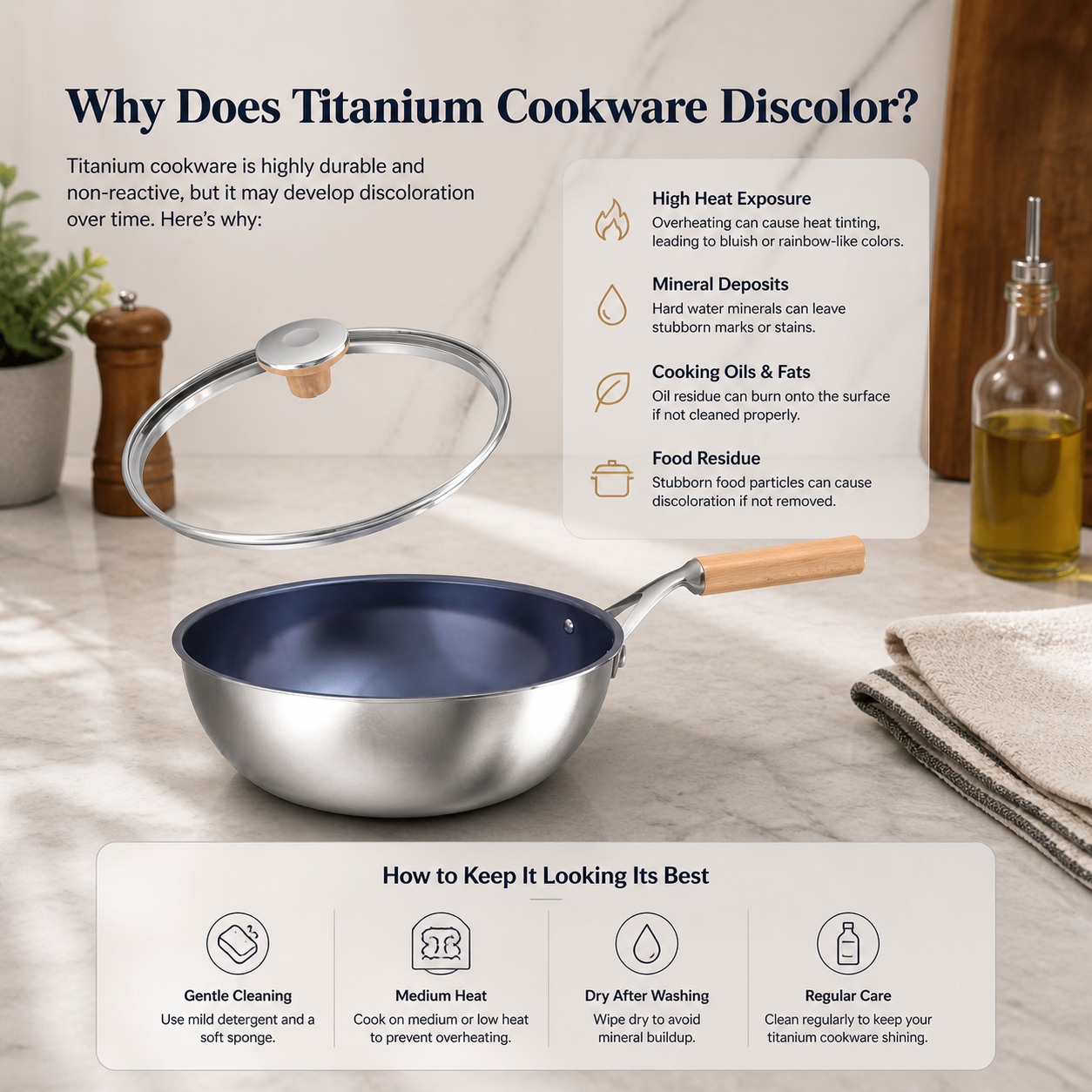 Why Does Titanium Cookware Discolor? Rainbow Marks, Heat Tint, and What It Means