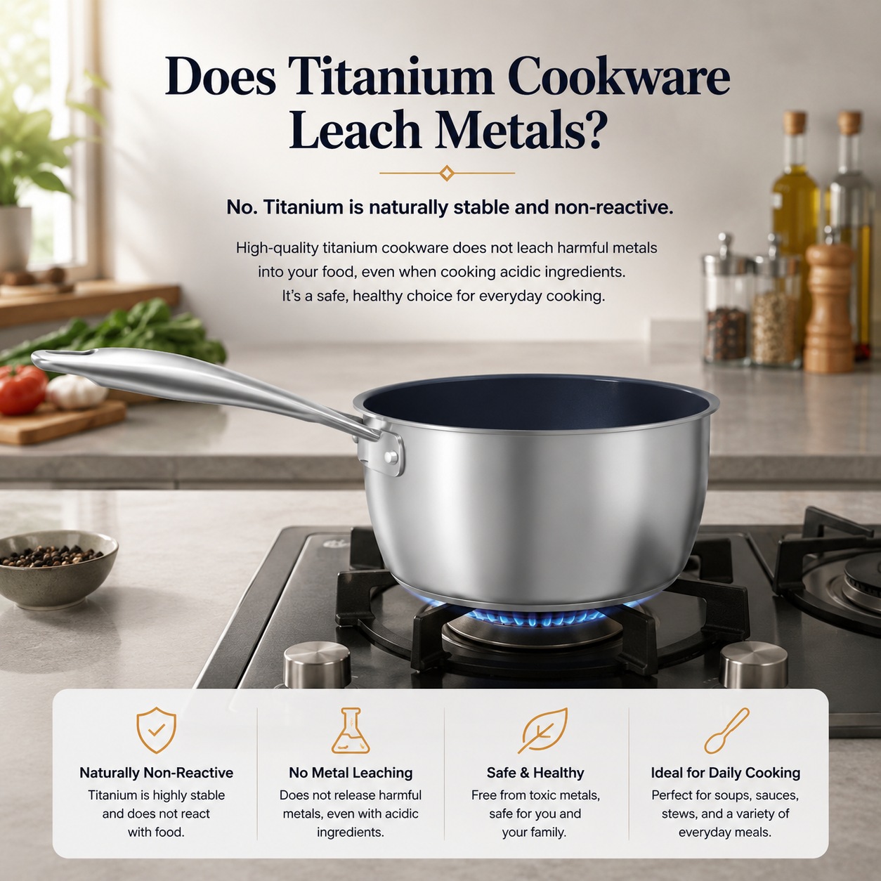Does Titanium Cookware Leach Metals? Pure Titanium, Coated Pans, and Acidic Foods Explained