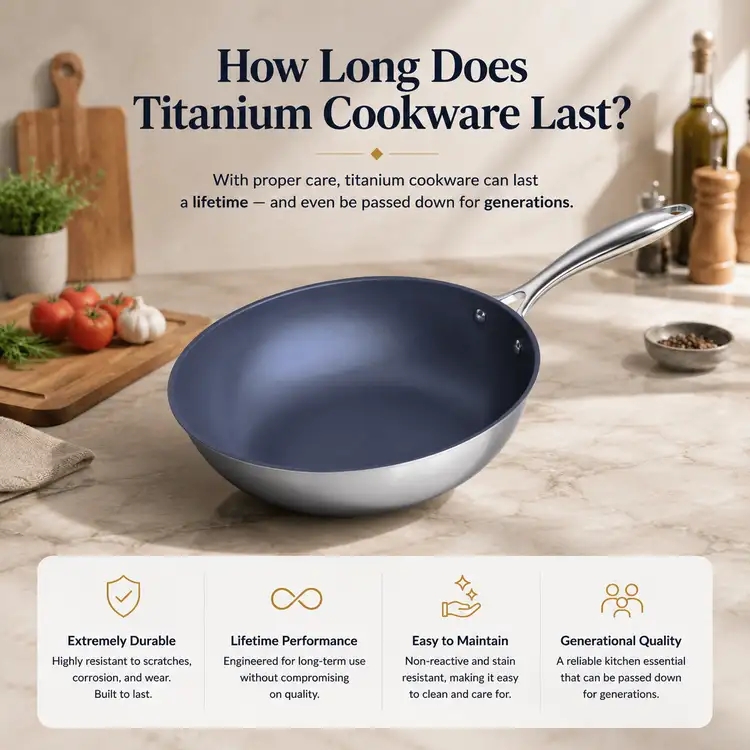 How Long Does Titanium Cookware Last? Lifespan by Type, Wear Signs, and Replacement Tips