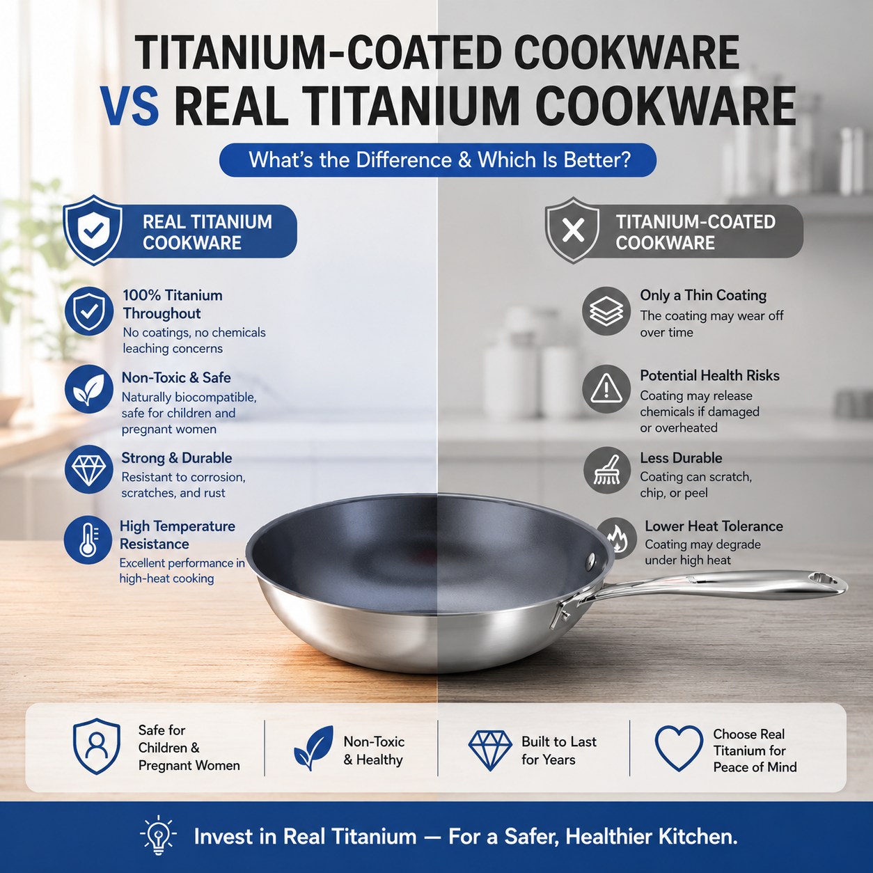 Titanium Coated vs Titanium-Infused vs Real Titanium Cookware: What Buyers Should Know