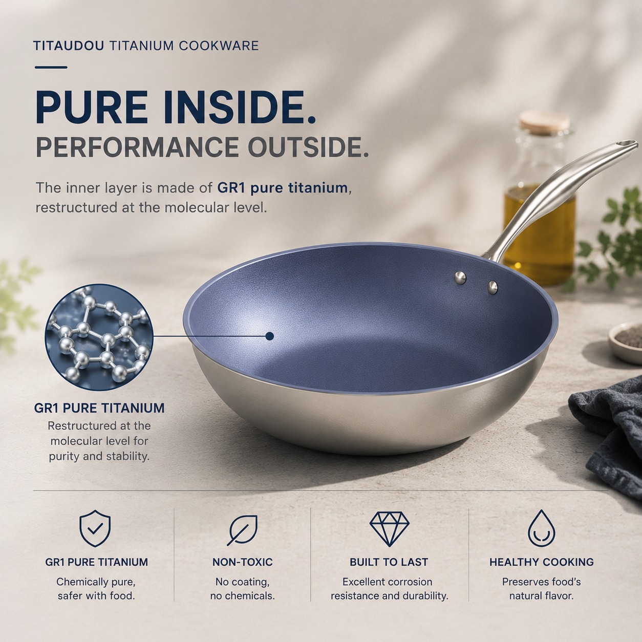 Grade 1 vs Grade 5 Titanium Cookware: Why Pure GR1 is Better for Food Contact