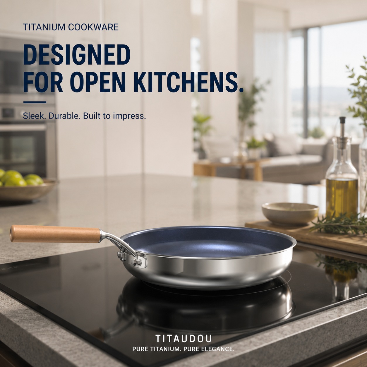Best Cookware for Open Kitchen Designs: Why the Titanium Aesthetic Wins