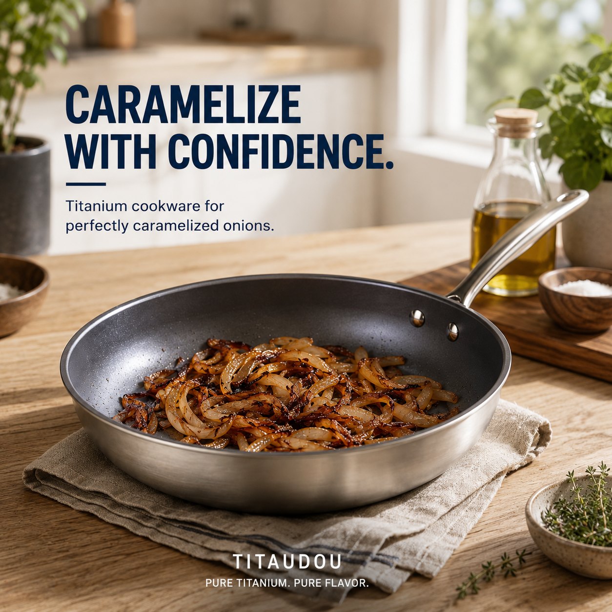 How to Caramelize Onions in Titanium Cookware: Low Heat, Fond, and Flawless Cleanup