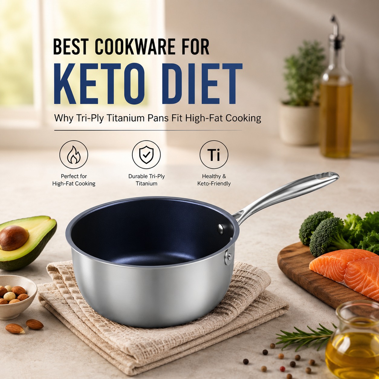 Best Cookware for Keto Diet: Why Tri-Ply Titanium Pans Fit High-Fat Cooking