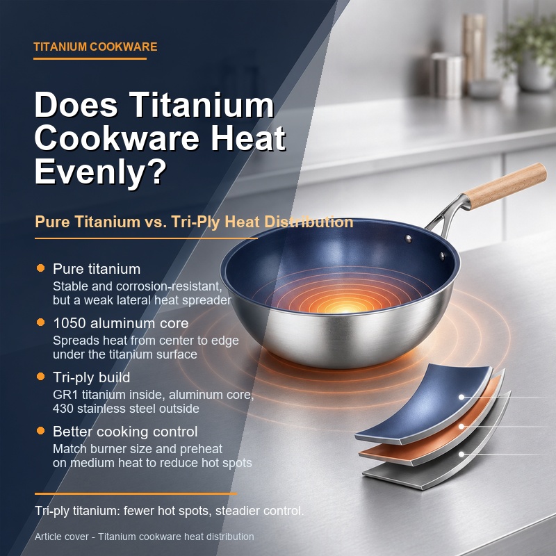 Does Titanium Cookware Really Distribute Heat Evenly Across the Surface? Pure Titanium vs. Tri-Ply Heat Distribution