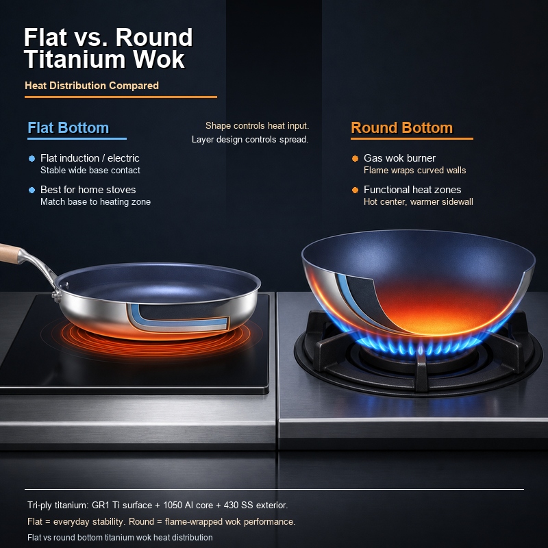 Flat vs. Round Bottom Titanium Woks: Heat Distribution Compared